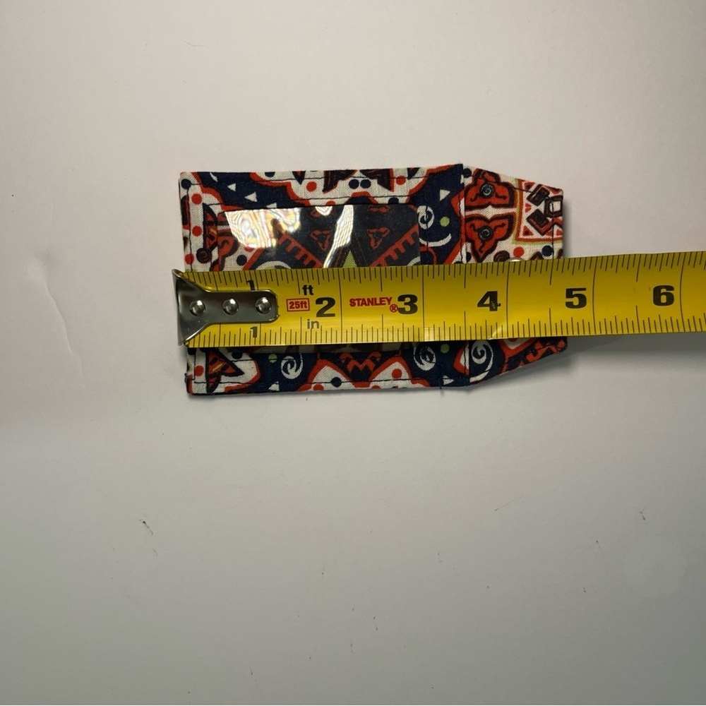 Colorful Orange Blue Green Laminated Luggage Tag Travel I D Badge Fun Pattern - Picture 7 of 9